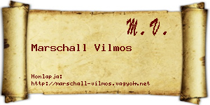 Marschall Vilmos névjegykártya